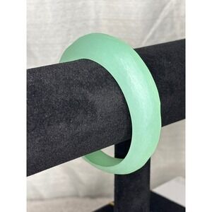 Mint Green Bangle Bracelet Round Domed Jade Resin‎ Stacking Fashion Jewelry